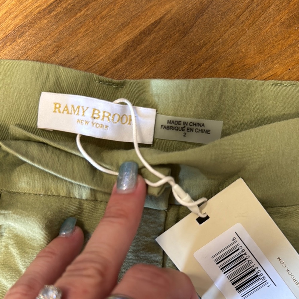 RAMY BROOK EMIL PANT SIZE 2 NWT Olive Green Wide-Leg Cargo Pants LOOK! - Picture 7 of 8